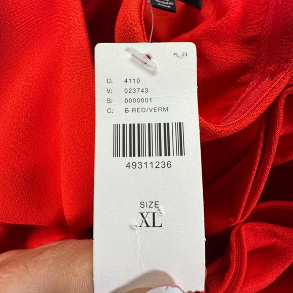 Adelyn Rae Red Strapless Bow Peplum Top Anthropologie XL - Picture 5 of 11